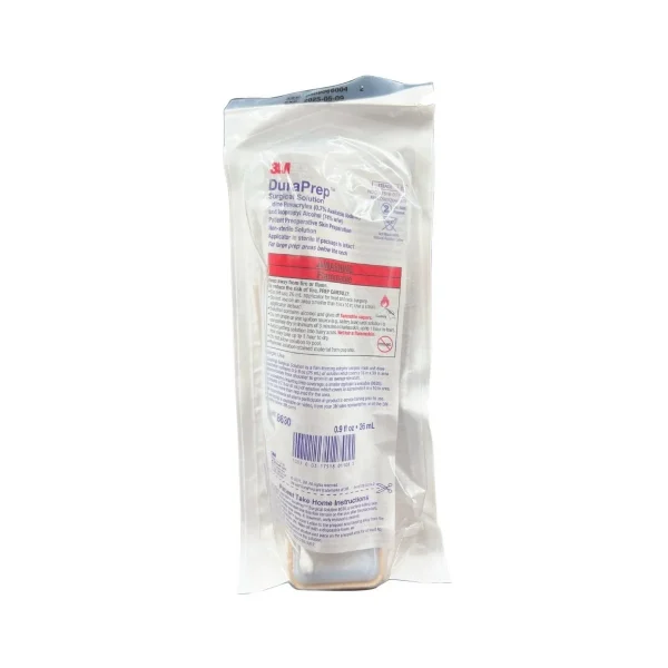 Solución quirúrgica Duraprep 3M 8630 de 26 mL en empaque individual, esterilizado y listo para uso clínico