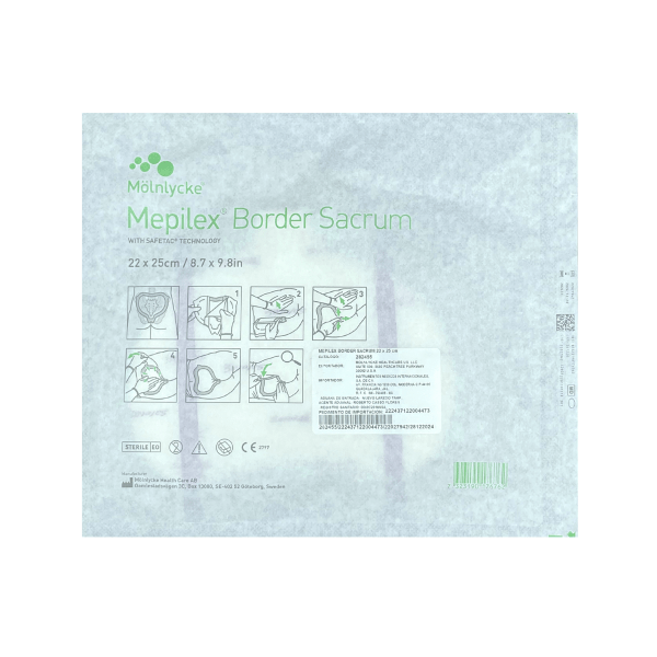 Mepilex Border Sacrum 22 x 25 cm – Apósito avanzado para heridas en el sacro