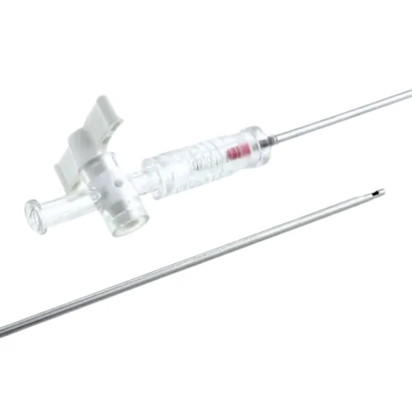 Aguja introductora con válvula hemostática transparente para procedimientos médicos