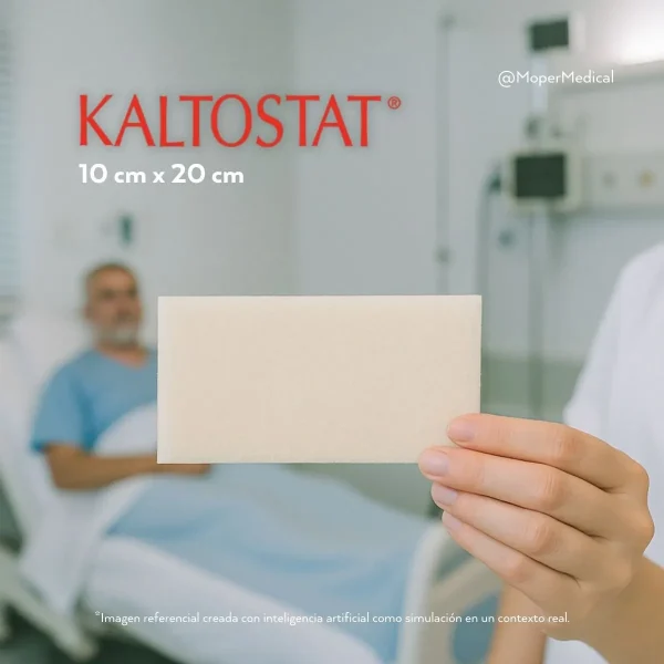 Apósito de Alginato de Calcio Kaltostat 10x20 cm – Alta absorción y curación natural.
