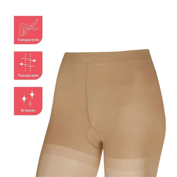 Pantimedias de compresión JOBST UltraSheer 20-30 mmHg en color beige, transparentes, transpirables y brillantes.