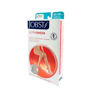 Pantimedias de compresión JOBST UltraSheer 20-30 mmHg en color beige, ideales para mejorar la circulación.