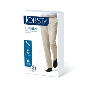 Empaque de calcetas de compresión JOBST Formen para hombre, diseño discreto y profesional.