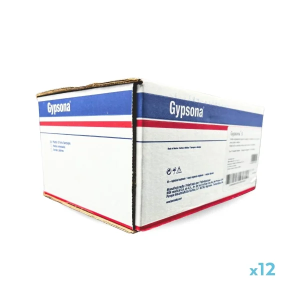 Venda enyesada de fraguado rápido 10 cm Gypsona – caja con 12 piezas