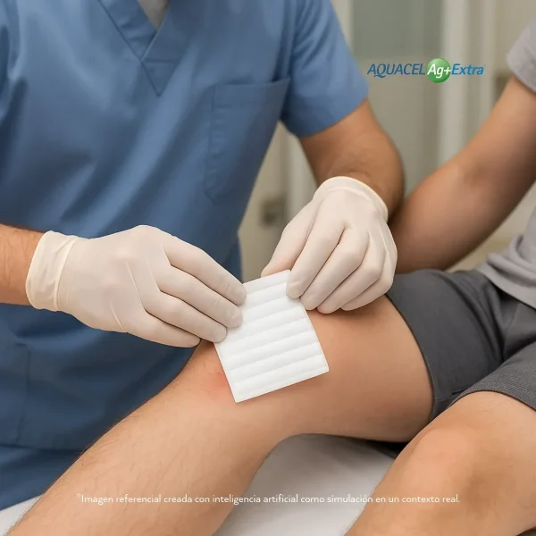 Apósito Aquacel Ag Extra | Cuidado avanzado de heridas con plata antimicrobiana.