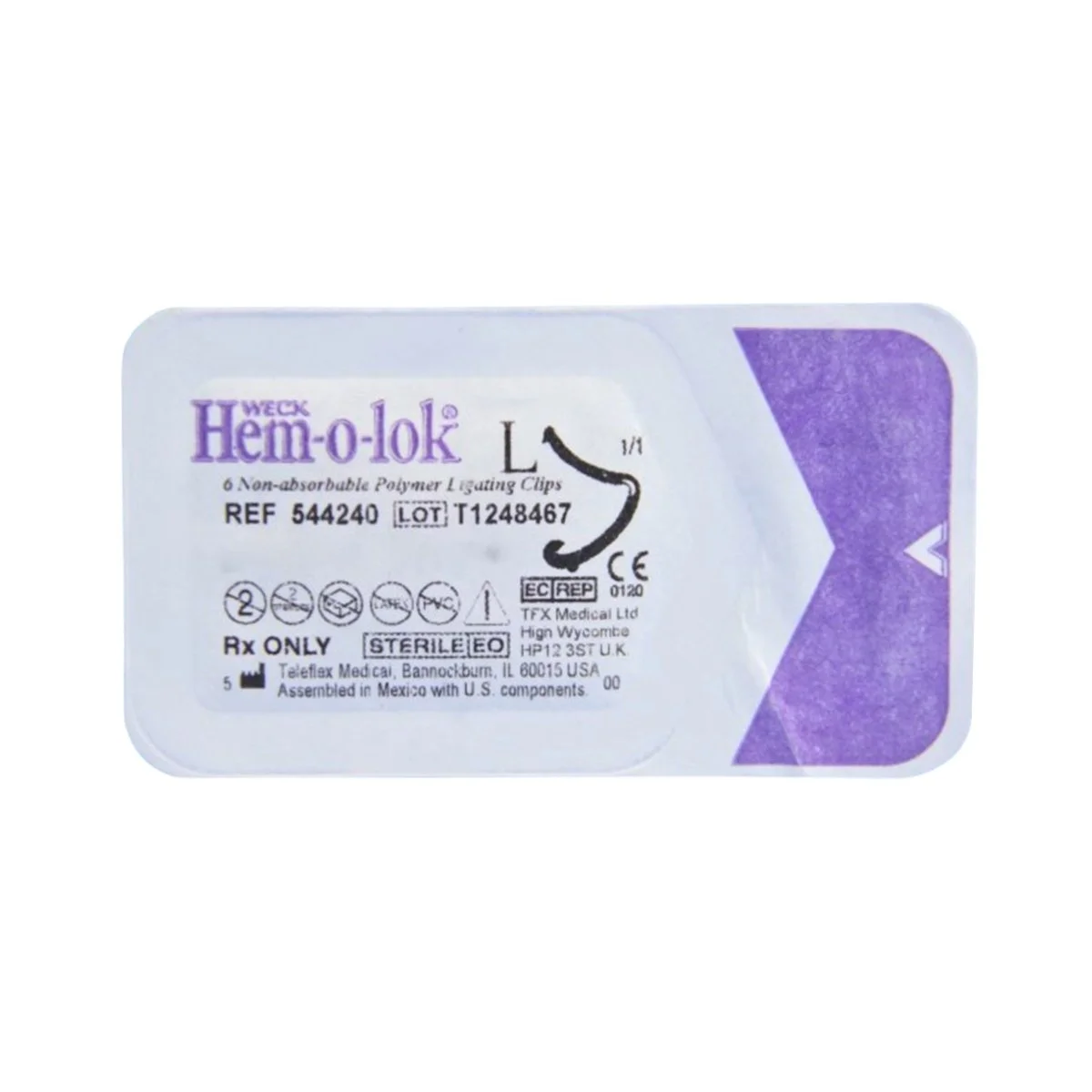 Clips de Polímero Hem-o-lok L color morado estériles – Horizon