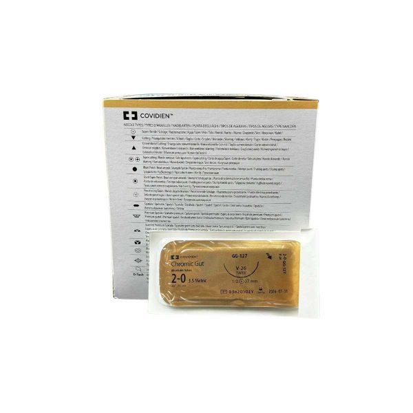 Catgut Cromico 2-0 75cm V-26 1/2 37mm Ahusada C/36...